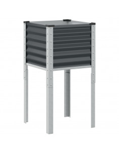 Fioriera da Giardino Antracite 45x45x88 cm in Acciaio 2