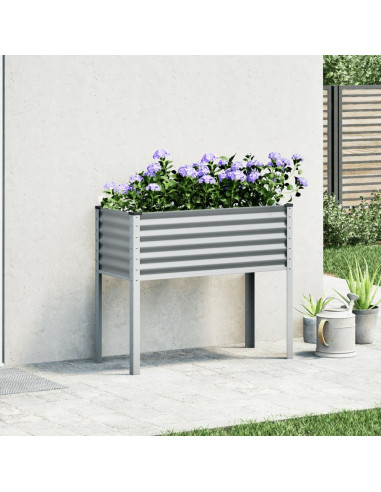 Fioriera da Giardino Grigia 100x41x90 cm in Acciaio