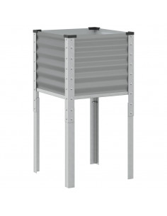 Fioriera da Giardino Grigia 45x45x88 cm in Acciaio 2