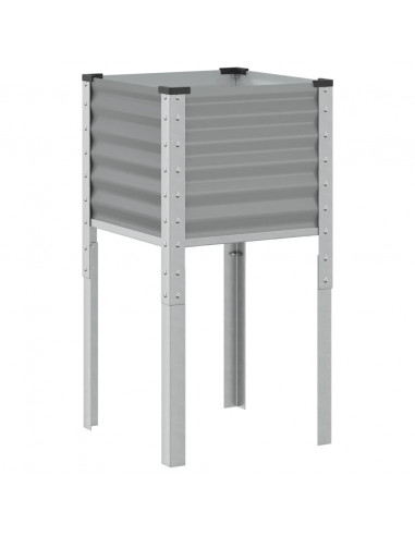 Fioriera da Giardino Grigia 45x45x88 cm in Acciaio