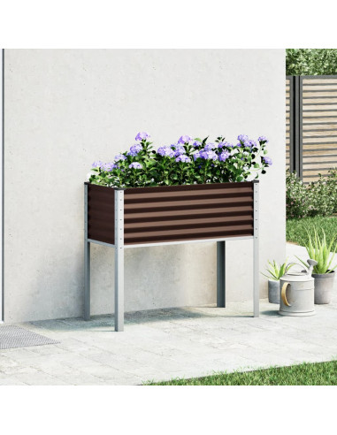 Fioriera da Giardino Marrone 100x41x90 cm in Acciaio