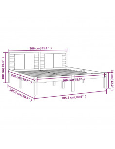 Giroletto Miele in Legno Massello di Pino 200x200 cm