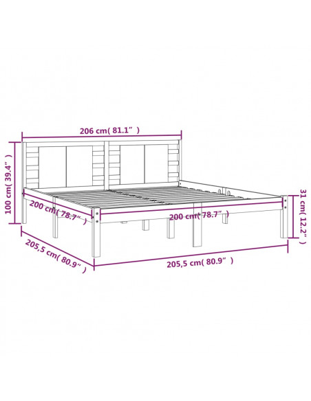 Giroletto Miele in Legno Massello di Pino 200x200 cm