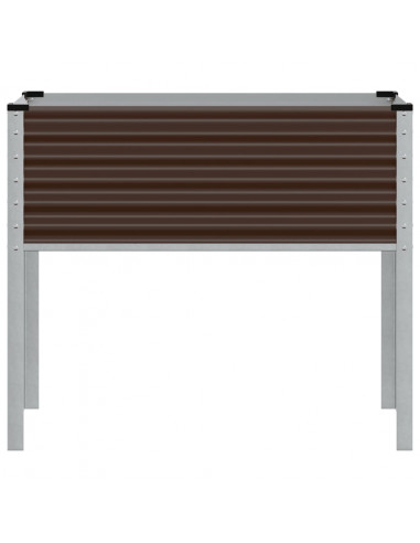 Fioriera da Giardino Marrone 100x41x90 cm in Acciaio