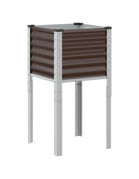 Fioriera da Giardino Marrone 45x45x88 cm in Acciaio