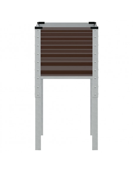 Fioriera da Giardino Marrone 45x45x88 cm in Acciaio