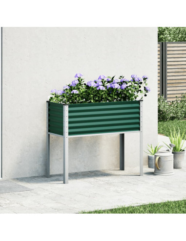 Fioriera da Giardino Verde 100x41x90 cm in Acciaio