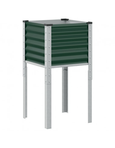 Fioriera da Giardino Verde 45x45x88 cm in Acciaio