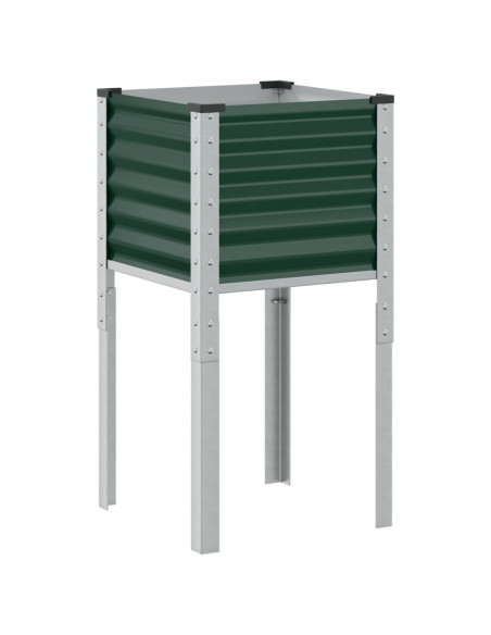 Fioriera da Giardino Verde 45x45x88 cm in Acciaio
