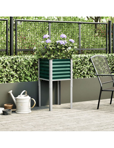 Fioriera da Giardino Verde 45x45x88 cm in Acciaio