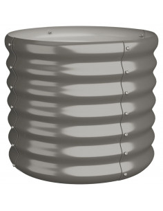 Vaso da Giardino Acciaio Verniciato a Polvere 40x40x36cm Grigio 2