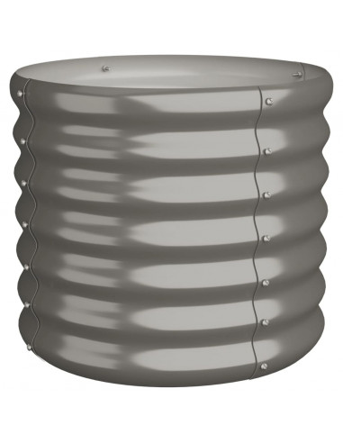 Vaso da Giardino Acciaio Verniciato a Polvere 40x40x36cm Grigio
