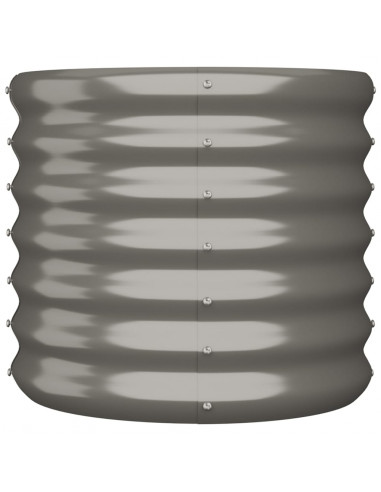 Vaso da Giardino Acciaio Verniciato a Polvere 40x40x36cm Grigio