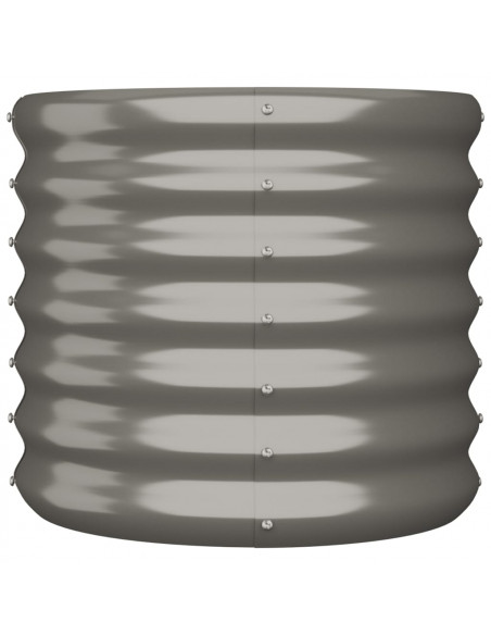 Vaso da Giardino Acciaio Verniciato a Polvere 40x40x36cm Grigio