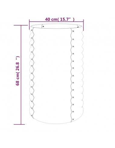 Vaso da Giardino Acciaio Verniciato a Polvere 40x40x68 cm Verde