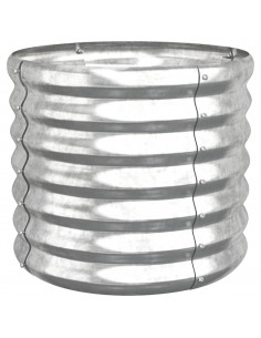 Vaso Giardino Acciaio Verniciato a Polvere 40x40x36 cm Argento 2