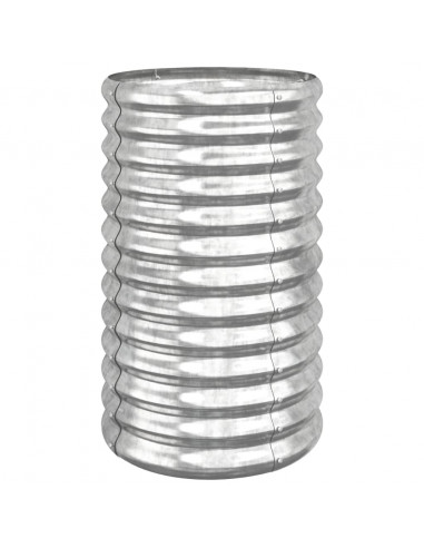 Vaso Giardino Acciaio Verniciato a Polvere 40x40x68 cm Argento