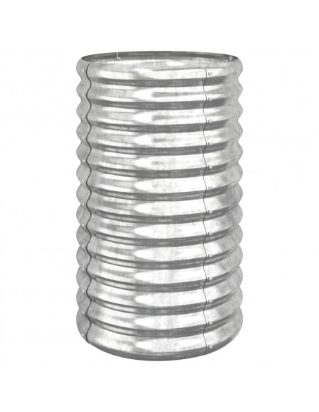 Vaso Giardino Acciaio Verniciato a Polvere 40x40x68 cm Argento