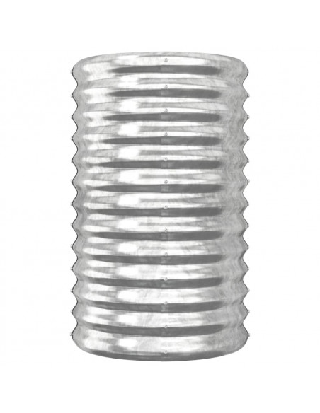 Vaso Giardino Acciaio Verniciato a Polvere 40x40x68 cm Argento