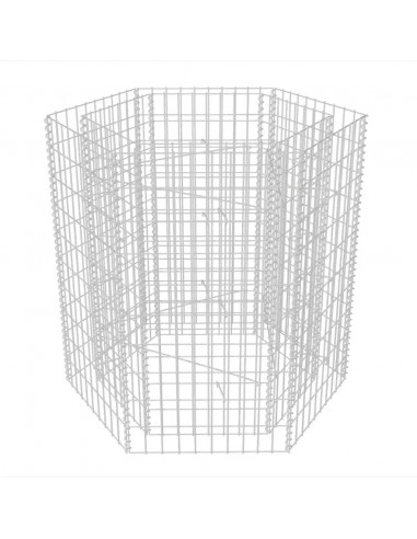 Gabbione Letto Rialzato da Giardino Esagonale 100x90x100 cm