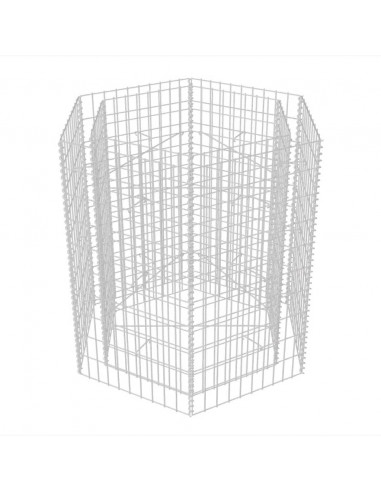 Gabbione Letto Rialzato da Giardino Esagonale 100x90x100 cm