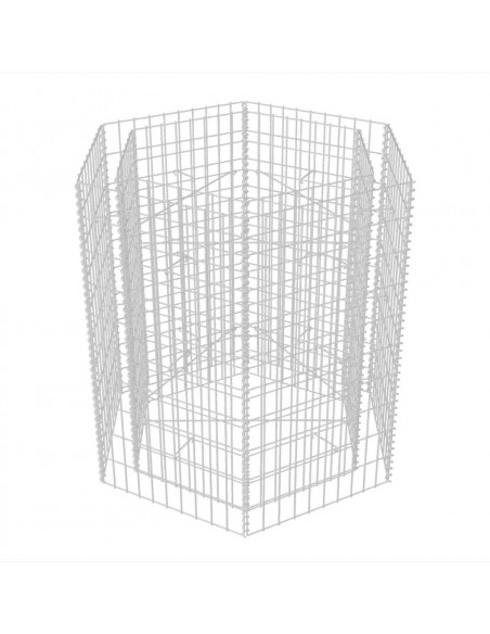 Gabbione Letto Rialzato da Giardino Esagonale 100x90x100 cm