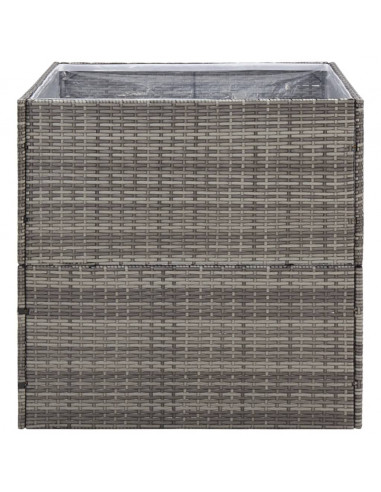 Fioriera da Giardino Grigia 80x80x80 cm in Polyrattan
