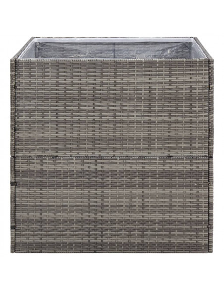 Fioriera da Giardino Grigia 80x80x80 cm in Polyrattan