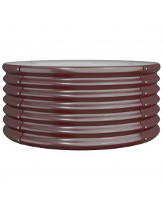 Vaso Giardino Acciaio Verniciato a Polvere 80x80x36 cm Marrone 2