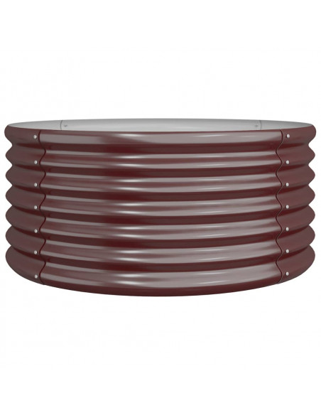Vaso Giardino Acciaio Verniciato a Polvere 80x80x36 cm Marrone