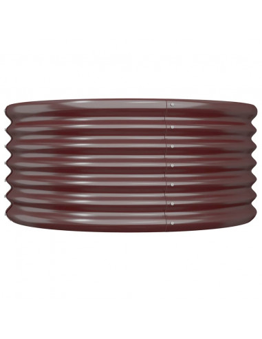 Vaso Giardino Acciaio Verniciato a Polvere 80x80x36 cm Marrone