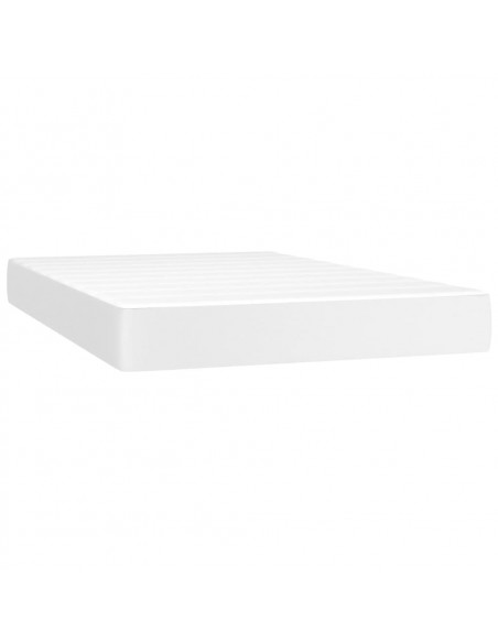 Giroletto Molle con Materasso e LED Bianco 120x200cm Similpelle