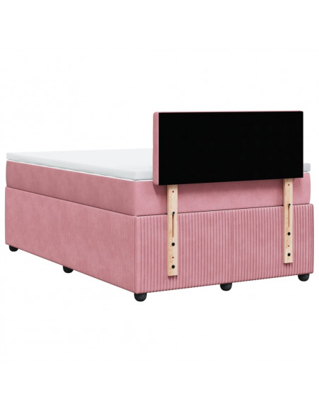 Giroletto a Molle con Materasso Rosa 120x200 cm in Velluto