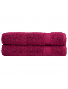 Asciugamani Premium 2 pz Bordeaux 100x200cm 600gsm 100% Cotone 2
