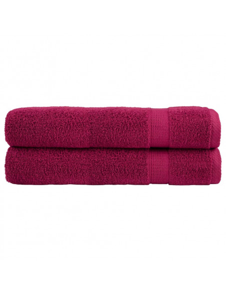 Asciugamani Premium 2 pz Bordeaux 100x200cm 600gsm 100% Cotone