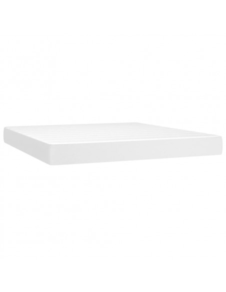 Giroletto Molle con Materasso e LED Bianco 160x200cm Similpelle