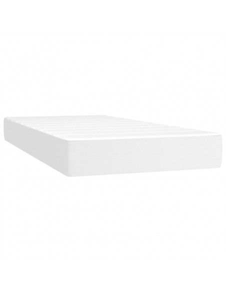Giroletto Molle con Materasso e LED Bianco 90x190 cm Similpelle