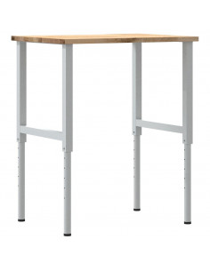 Banco da Lavoro 80x60x(71,5-98) cm Legno Massello Rovere 2