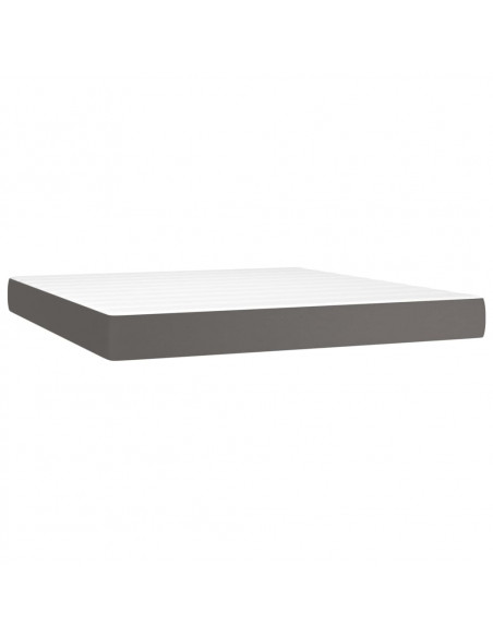 Giroletto Molle con Materasso e LED Grigio 180x200cm Similpelle