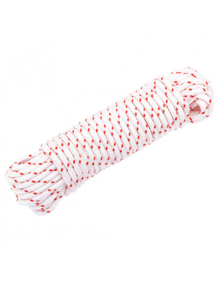 Fune di Avviamento a Strappo Bianco e Rosso Ø4 mm 10 m in Nylon