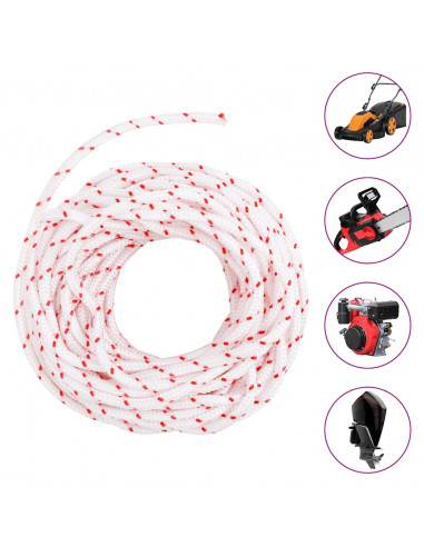 Fune di Avviamento a Strappo Bianco e Rosso Ø4 mm 10 m in Nylon