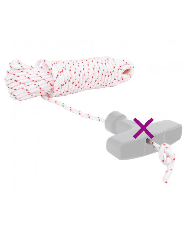 Fune di Avviamento a Strappo Bianco e Rosso Ø4 mm 10 m in Nylon