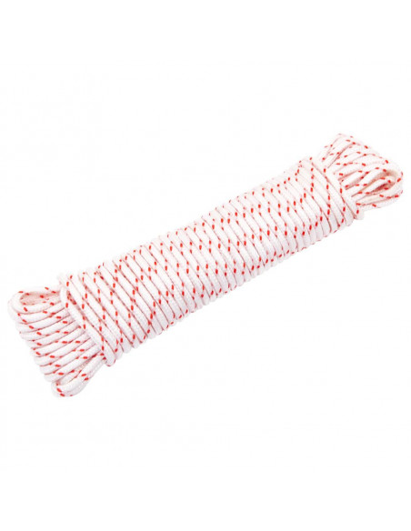 Fune di Avviamento a Strappo Bianco e Rosso Ø5 mm 10 m in Nylon