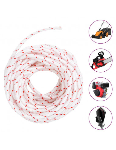 Fune di Avviamento a Strappo Bianco e Rosso Ø5 mm 10 m in Nylon