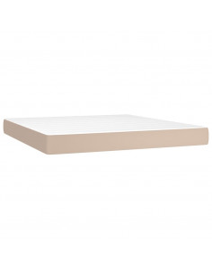 Giroletto Molle Materasso e LED Cappuccino 160x200cm Similpelle