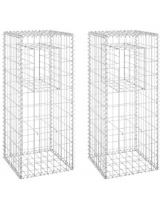 Cesti a Gabbione a Torre 2 pz 40x40x100 cm in Ferro 2