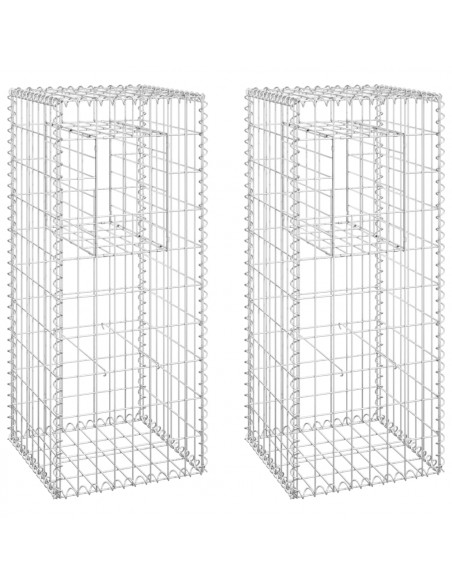 Cesti a Gabbione a Torre 2 pz 40x40x100 cm in Ferro