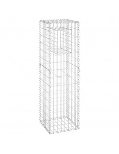 Cesto a Gabbione a Torre 40x40x140 cm in Ferro 2