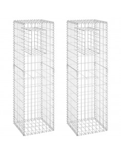 Cesti a Gabbione a Torre 2 pz 40x40x140 cm in Ferro 2