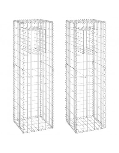 Cesti a Gabbione a Torre 2 pz 40x40x140 cm in Ferro